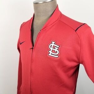NIKE Baseball Dri-Fit- Mens Small St. Louis Cardinals  Performance Full Zip- Red